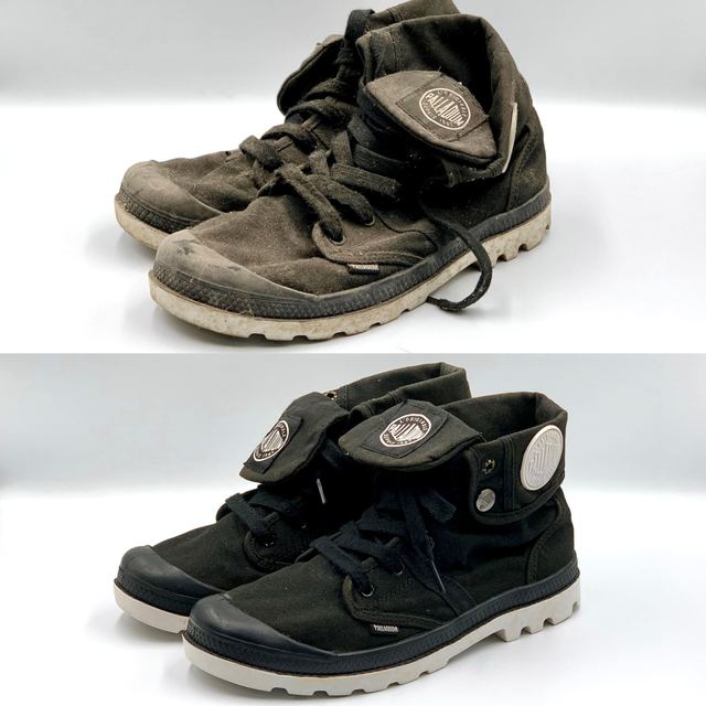 Palladium boots: cleaned and re-dyed