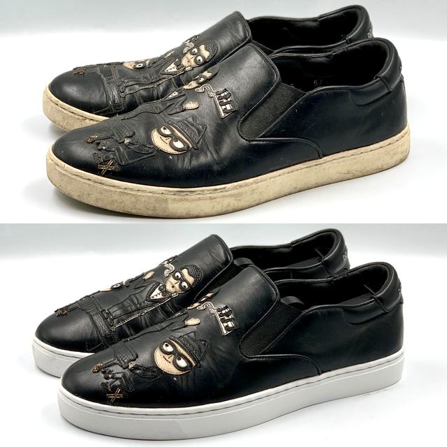 Leather slip-ons: new soles