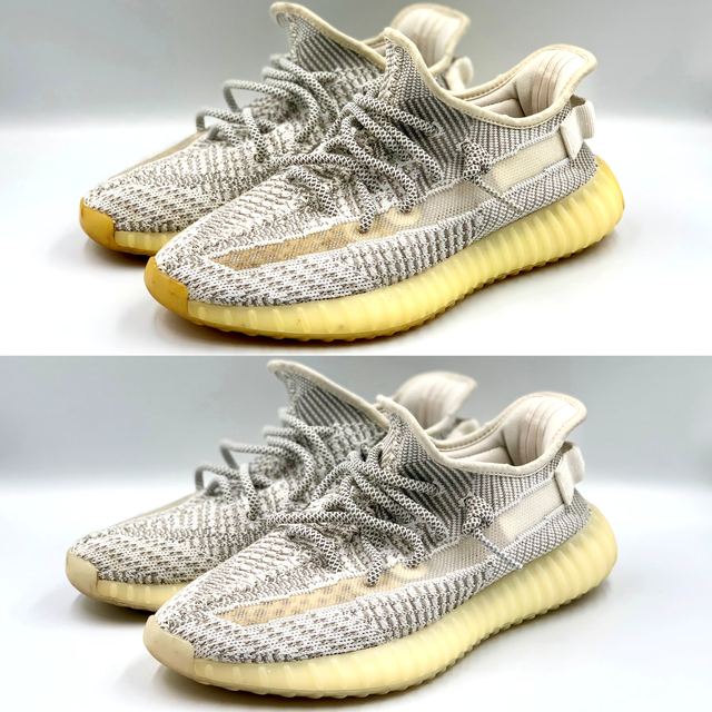 Yeezy 350: yellowed soles whitened